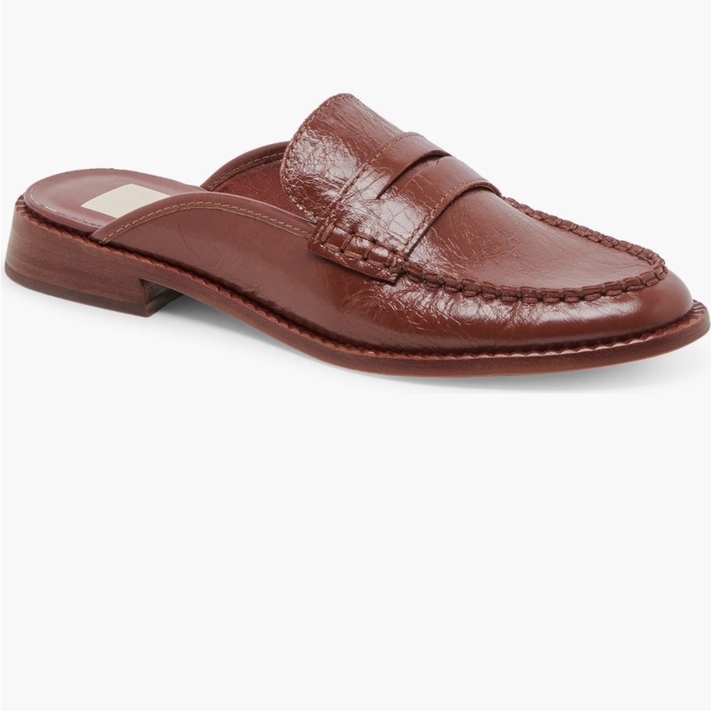Women’s Dolce Vita 
Havan Loafer Slides in Brown Crinkle Leather Sz 9.5